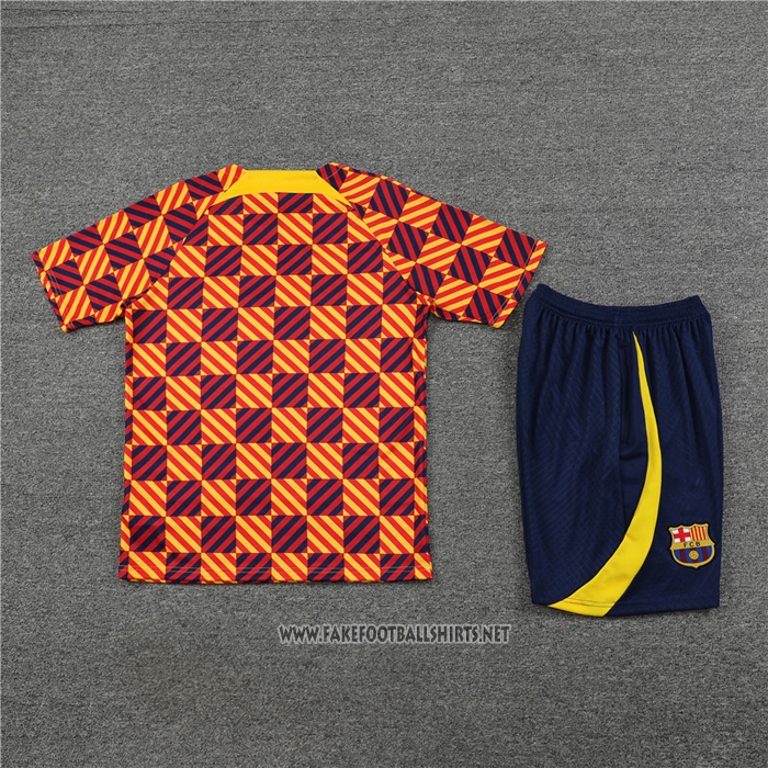 Tracksuit Barcelona Short Sleeve 2023-2024 Yellow - Shorts